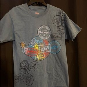 Disney Parks Original Passport Stamp Mickey Mouse Outline Tshirt- unisex
